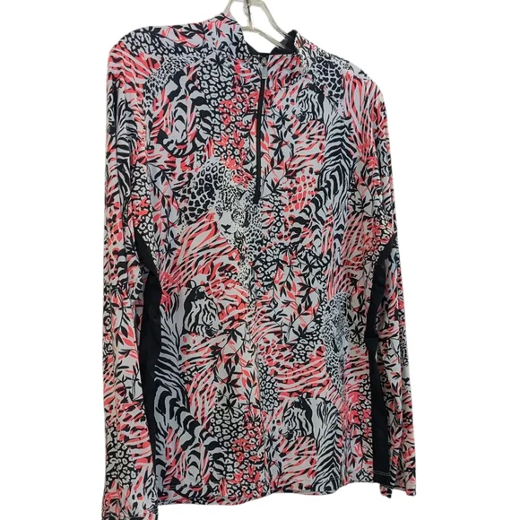 Colorful Animal Print Long Sleeve Athletic Top - Picture 2 of 11